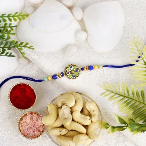 Floral Rakhi with Cashew Nuts- For USA