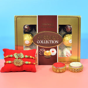 Set of 2 Designer Rakhis with Ferrero Rocher Chocoalte - For USA