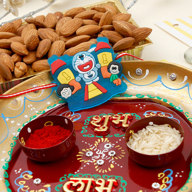 Kid's Rakhi Puja Thali Dry Fruit Hamper - For UK