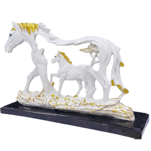 White Feng Shui Galloping Horse Statue Height 22 CM
