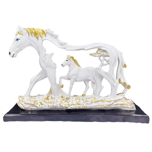 White Feng Shui Galloping Horse Statue Height 22 CM