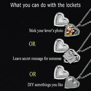 Stainless Steel and Silver Plated Heart Photo Locket Pendant for Men and Women