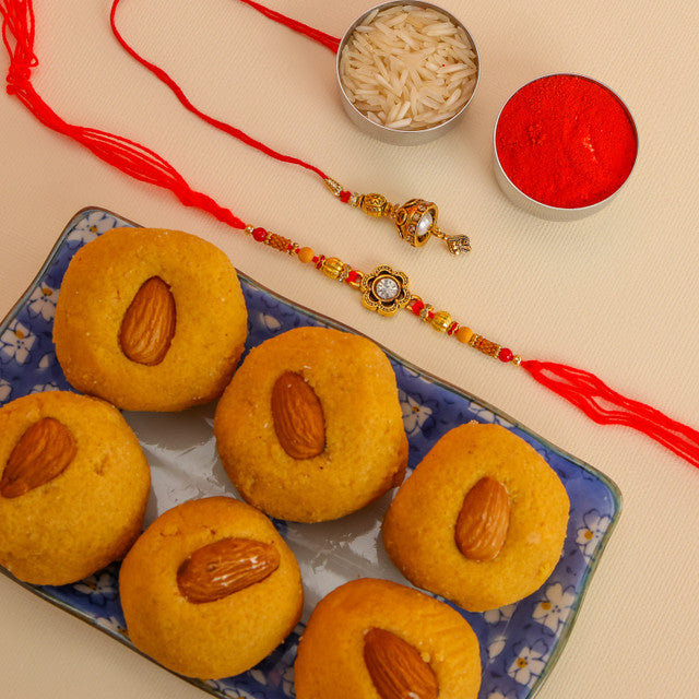 Bhaiya Bhabhi Rakhi With Besan Laddu - For UAE