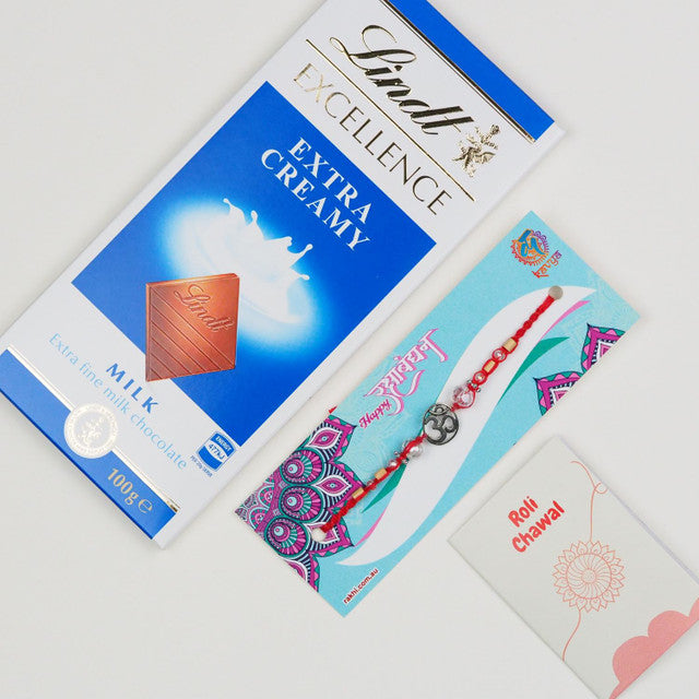 Om Rakhi With Lindt Chocolate -For UAE