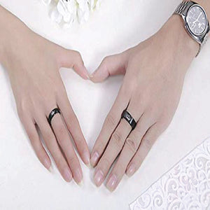 Unisex Essence Stainless Steel and Black Ring For Gift Your Men And Your Girl