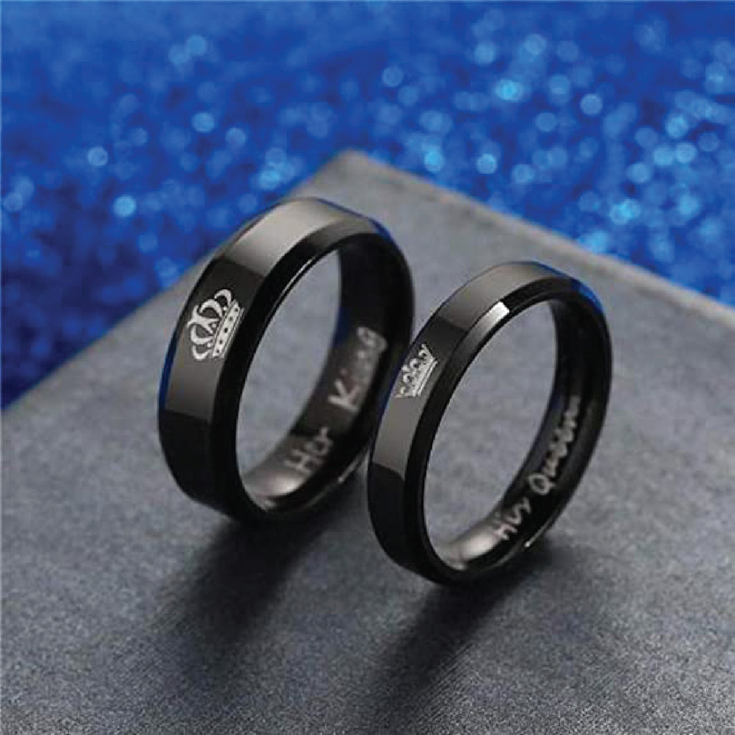 Unisex Essence Stainless Steel and Black Ring For Gift Your Men And Your Girl