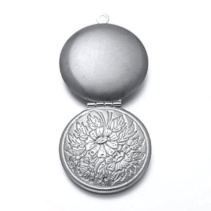 Women and Men's Rusting Never Fading Circular Memory Photo Locket Pendant with Chain