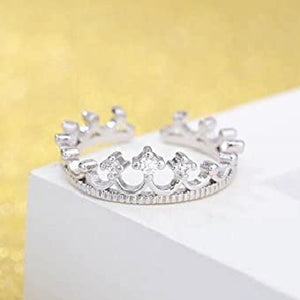 Women's and Girls' Gray Plated Crown Offer Ring