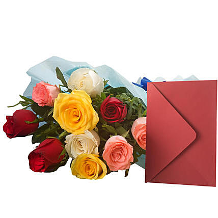 Mix Roses N Greeting Card