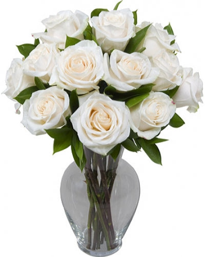 One Dozen White Roses