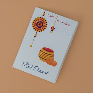 Oval Colourful Crystal Rakhi with Russell Stover Chocolate - For USA