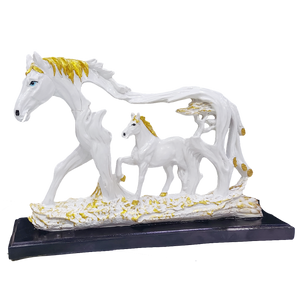 White Feng Shui Galloping Horse Statue Height 22 CM