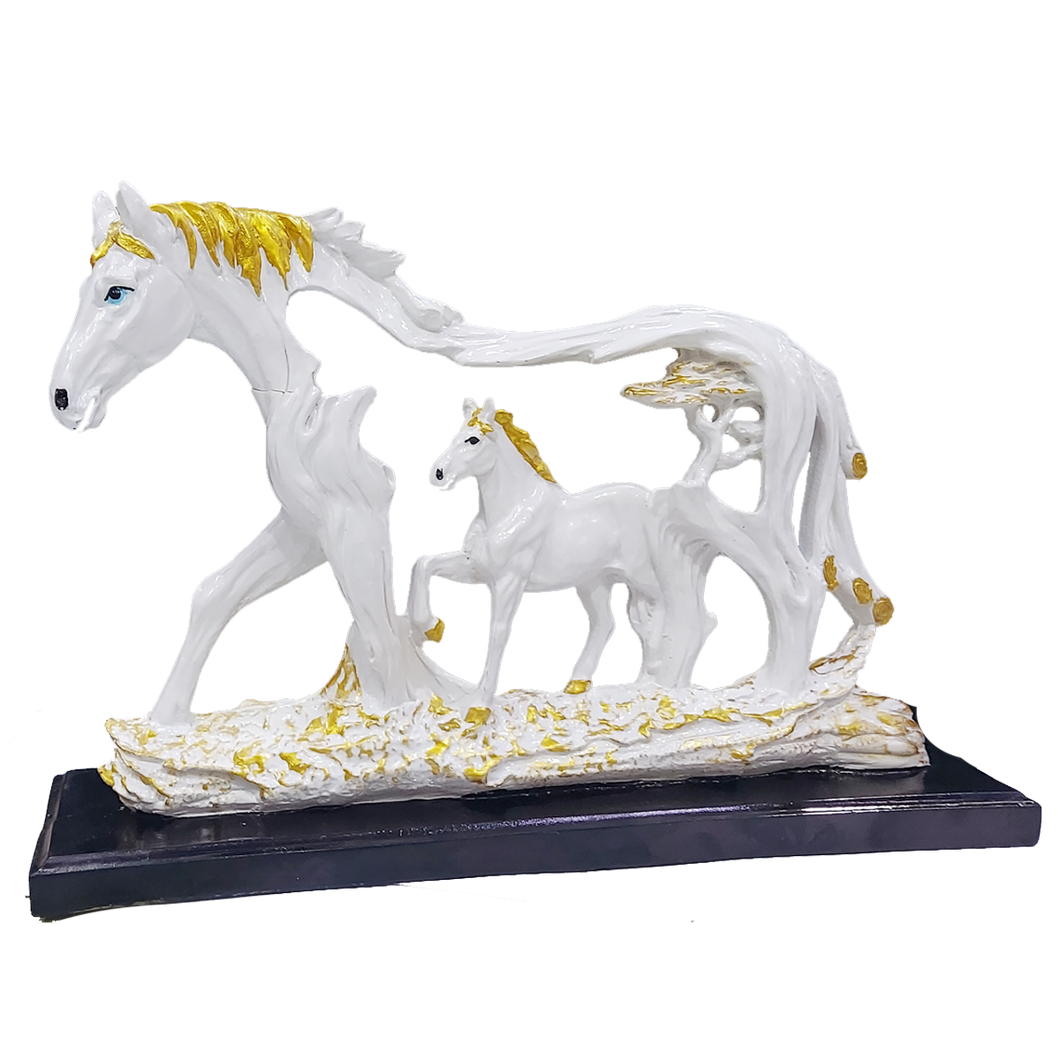 White Feng Shui Galloping Horse Statue Height 22 CM