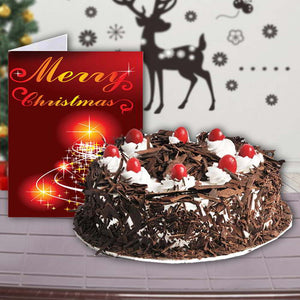 X MAS Greeting With Black Forest Cake